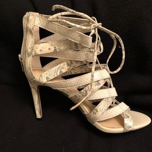 Snake skin Banana Republic tie heels